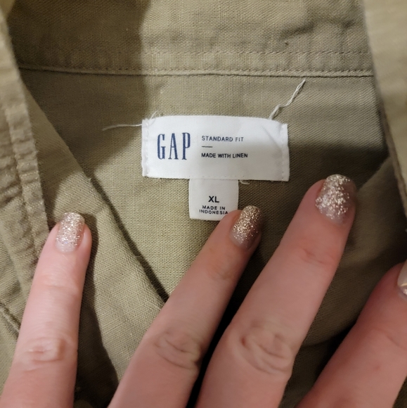 GAP Men's Made with Linen Short Sleeve Shirt XL - Picture 3 of 4